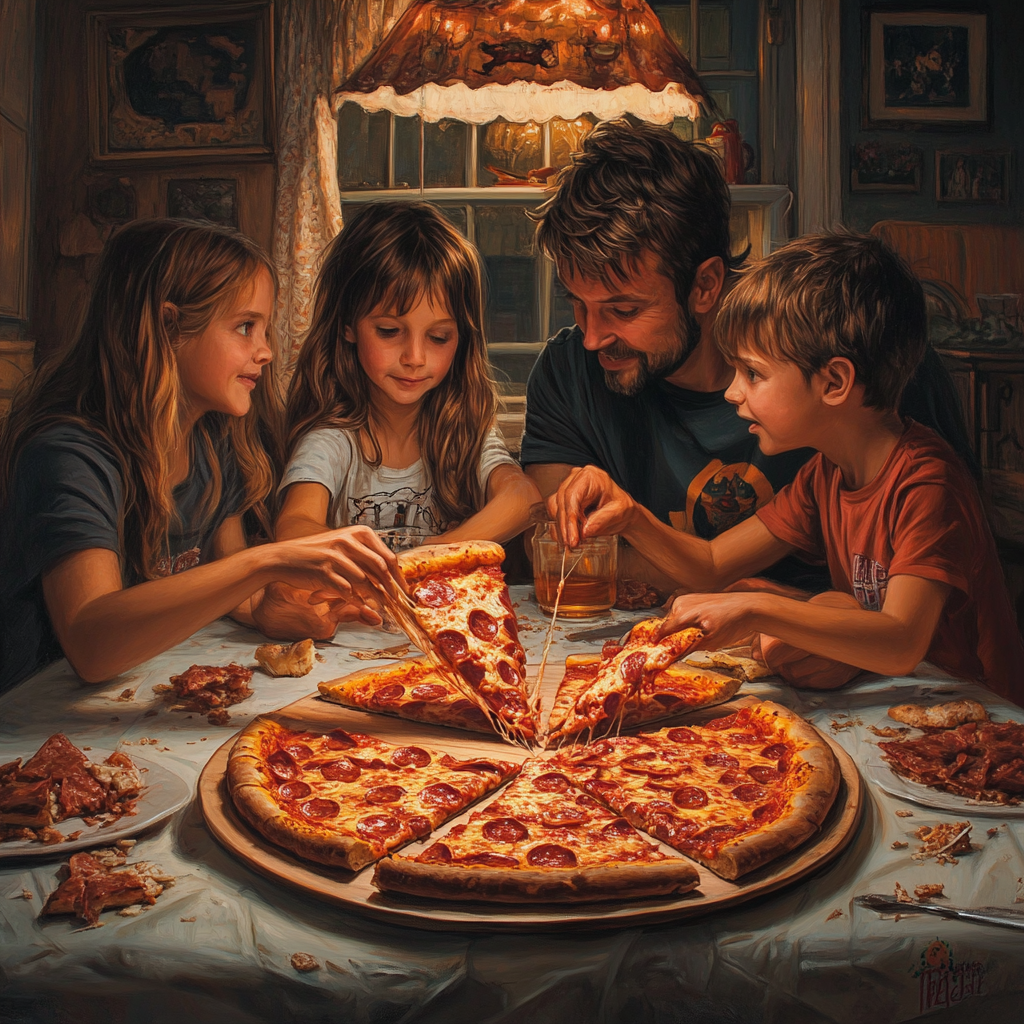Une soirée pizza en famille